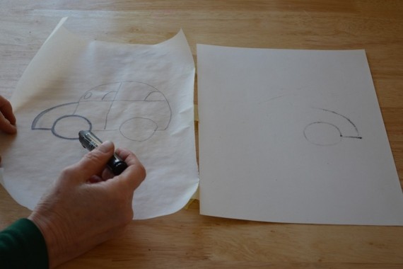 Nachspuren der Zeichnung mit Filzstift