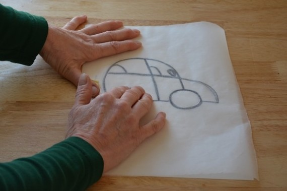 Backpapier auf Papier drücken