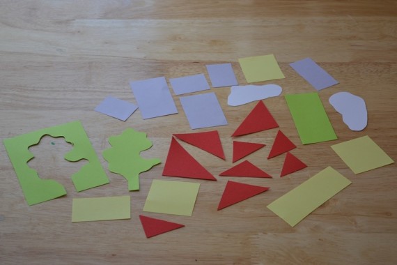 Ausgeschnittene Formen aus buntem Papier