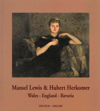 Cover des Buchs "Mansel Lewis und Hubert von Herkomer", auf hellbraunem Grund Porträt einer jungen Dame in schwarzem Kleid