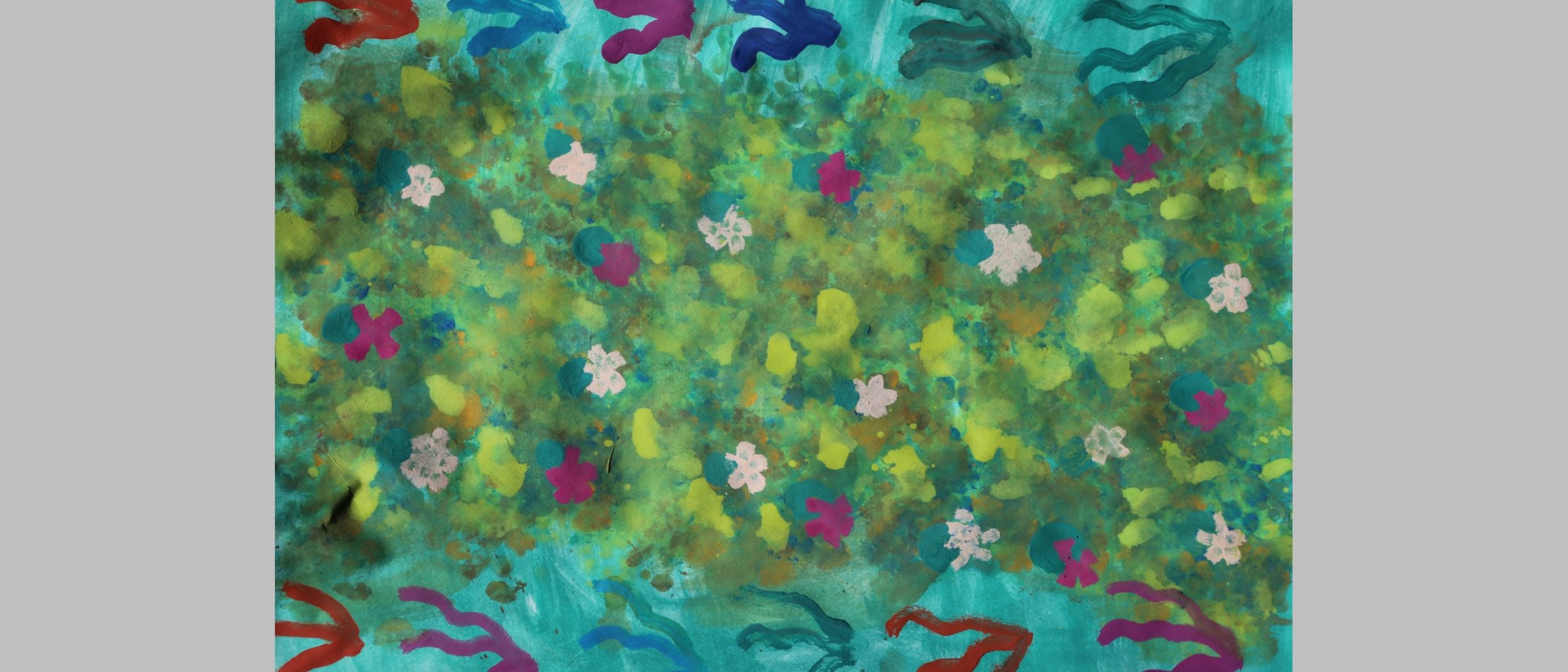 Gemalter Seerosenteich