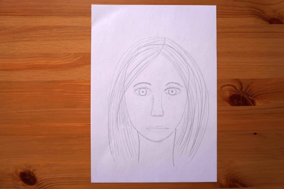 fertige Porträtzeichnung